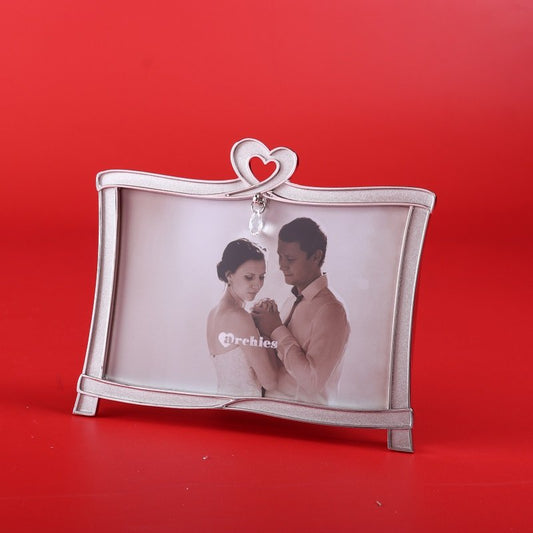 Silver Heart and Crystal Design Photoframe