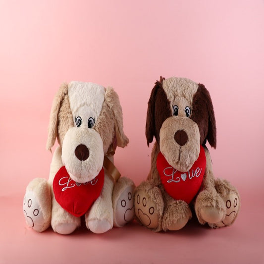 Cute Dog With Heart Soft Toy 40cm ( Assorted Color )
