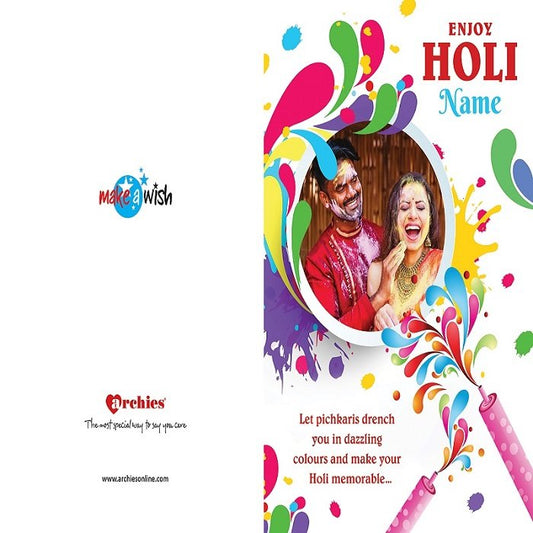 Enjoy Holi Let Pichkaris Drench You Greeting Card