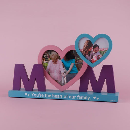 You're The Heart of Our Family Mom Wooden Photoframe