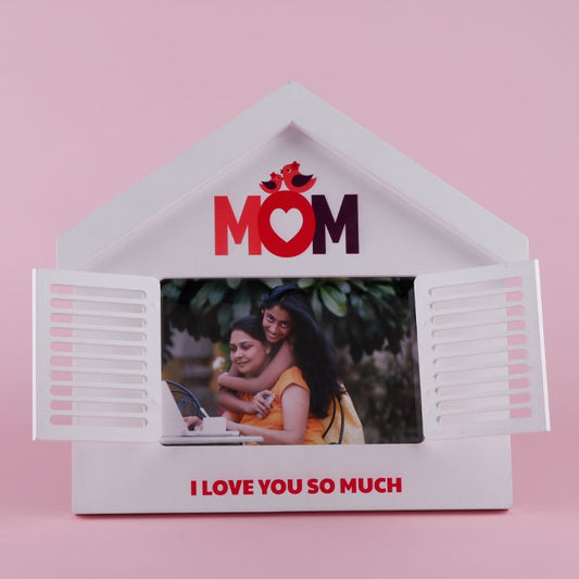 I Love You So Much Mom Wooden Photoframe