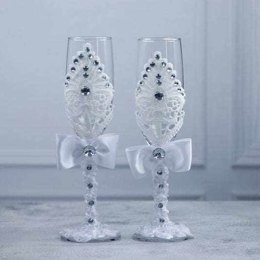 Luxury Wedding Wine Glasses Set of 2