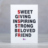 Sweet Sister Quotation with Greeting Card