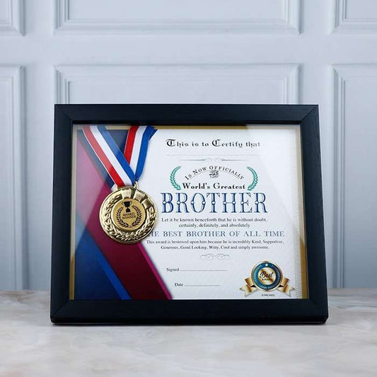 You Are Worlds Best Brother Certificate And Medal