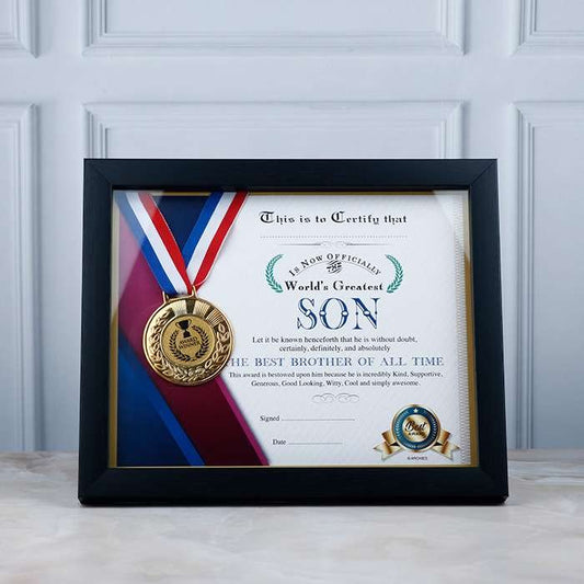 You Are Worlds Best Son Certificate And Medal
