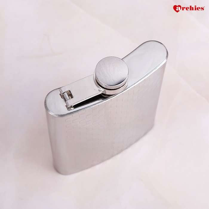 Archies Silver Stainless Steel Hip Flask