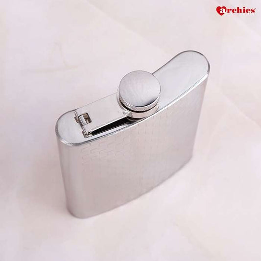 Archies Silver Stainless Steel Hip Flask