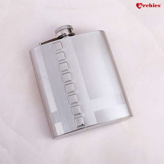 Archies Sturdy Silver Stainless Steel Hip Flask