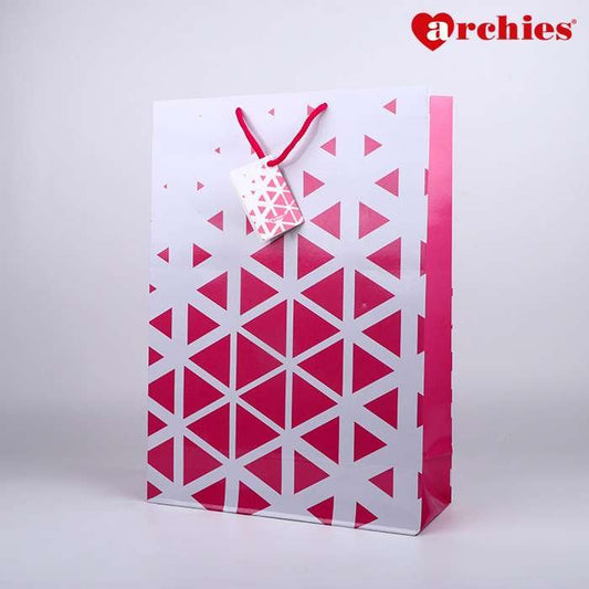Archies Pink Triangle Large Paper Bag Pack of 3