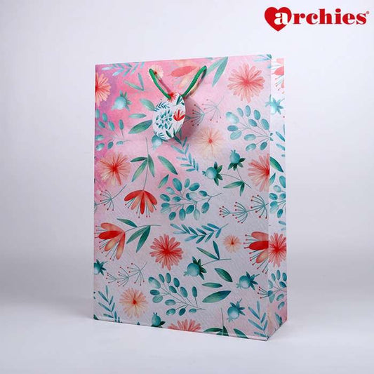 Archies Pretty Flowers Large Paper Bag Pack of 3