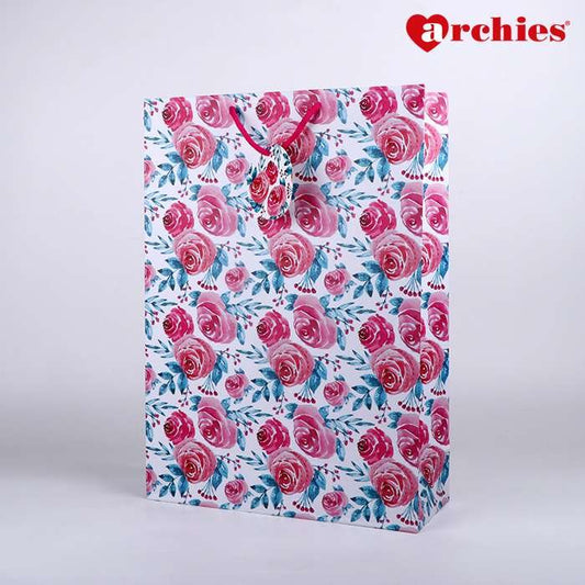 Archies Rose Design Large Paper Bag