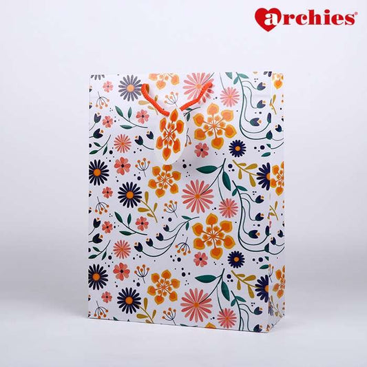 Archies Multiple Flower Design Medium Paper Bag