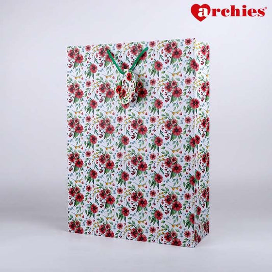Archies Brown Flower Large Paper Bag Pack of 3