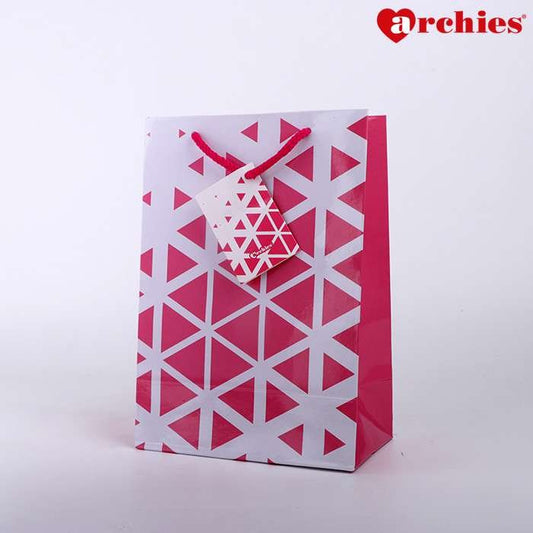 Archies Pink Triangle Paper Bag Pack of 3