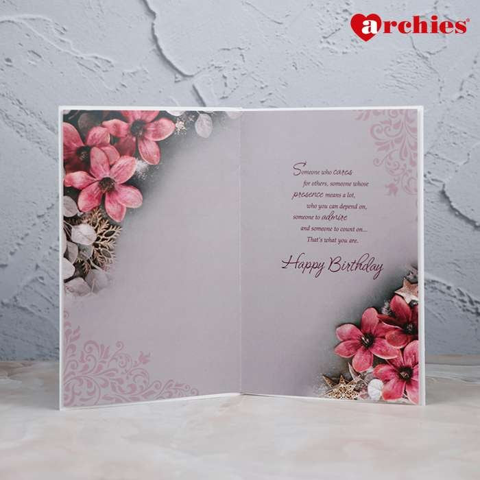 Archies Pink Flower Birthday Greeting Card