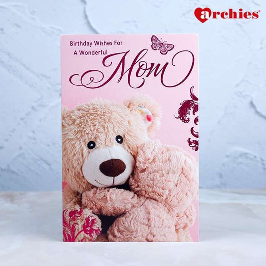 Archies Birthday Wishes For A Wonderful Mom Teddy Design Greeting Card