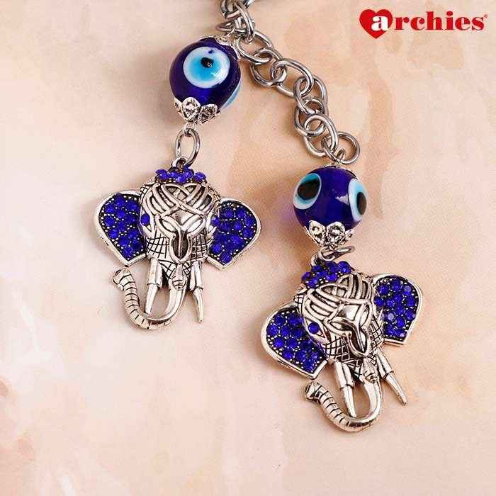 Archies Preciously Studded Lucky Ganesha Evil Eye Keychain