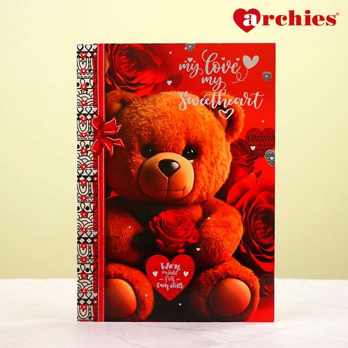 Archies My Love My Sweetheart Teddy Design Greeting Card