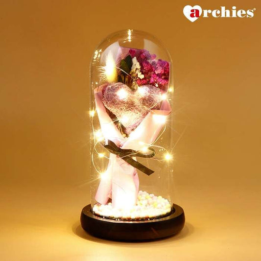 Archies Lavendar Rose Bouquet Light Up Showpiece
