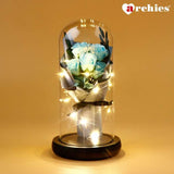 Archies Sky Blue Rose Bouquet Light Up Showpiece