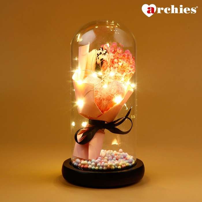 Archies Peach Rose Bouquet Light Up Showpiece