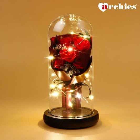 Archies Red Rose Bouquet Light Up Showpiece