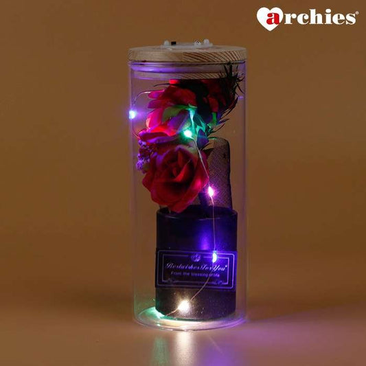 Archies Red Rose In Pot Beautiful Light Up Showpiece