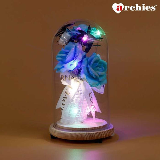 Archies Sky Blue Rose Bouquet Beautiful Light Up Showpiece
