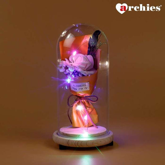 Archies Soft White Rose Bouquet Beautiful Light Up Showpiece