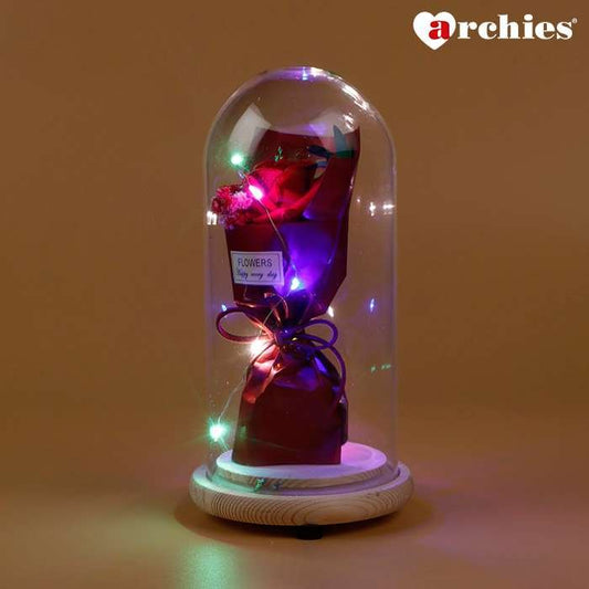 Archies Delicate Red Rose Bouquet Beautiful Light Up Showpiece