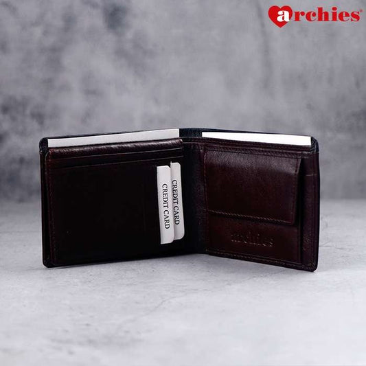 Archies Wooden Box Classy Brown With Black Design Gents Wallet