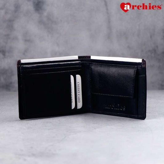 Archies Wooden Gift Box Black With Brown Design Gents Wallet