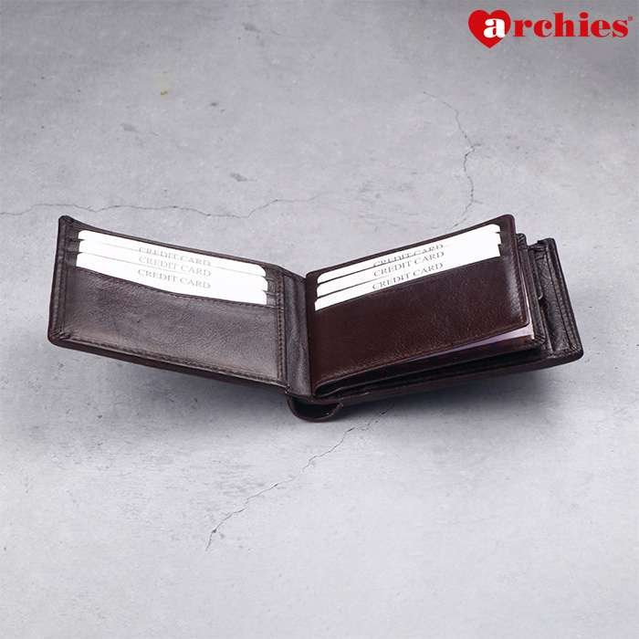 Archies Wooden Box Classy Brown With Square Design Gents Wallet