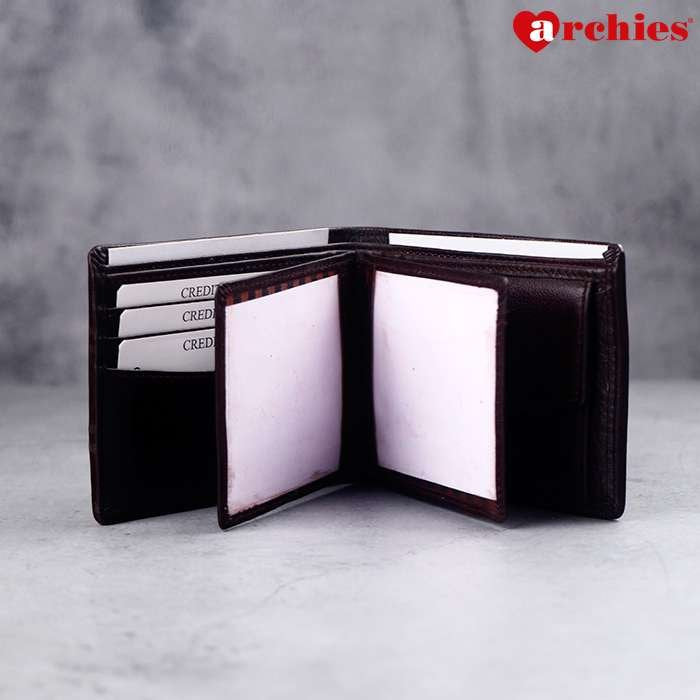 Archies Wooden Box Classy Brown With Square Design Gents Wallet