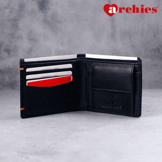 Archies Tin Box Simplicity Design Black Gents Wallet