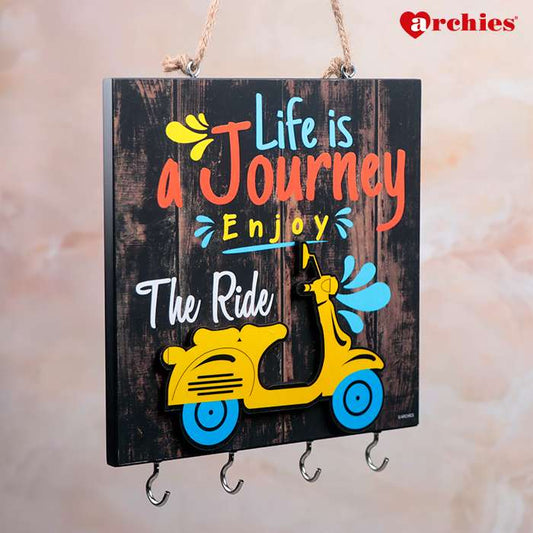 Archies Life Is A Journey Enjoy The Ride Wooden Key Holder