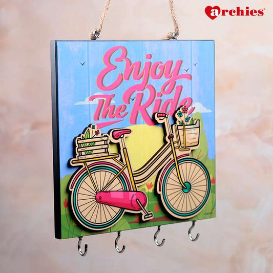 Archies Enjoy The Ride Pretty Cycle Wooden Key Holder
