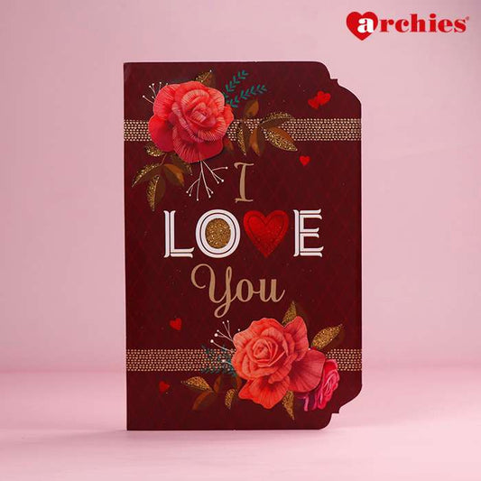 Archies I Love You Glitter Romantic Greeting Card