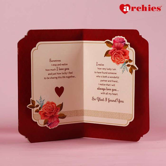 Archies I Love You Glitter Romantic Greeting Card