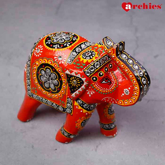 Desi Archies Handcrafted Orange Elephant