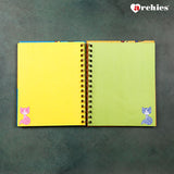 Cat Illustration Coloured Pages Spiral Notebook