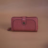 Pink Brogue-Perforated Tab Wallet