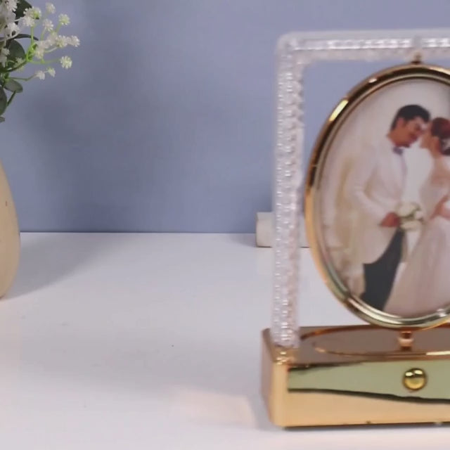 Oval LED Rotating Photo Frame