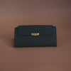 Green Pebbled-Texture Flap Wallet