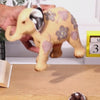 Large Floral Elephant with Gold Gems & Silver Ears Showpiece