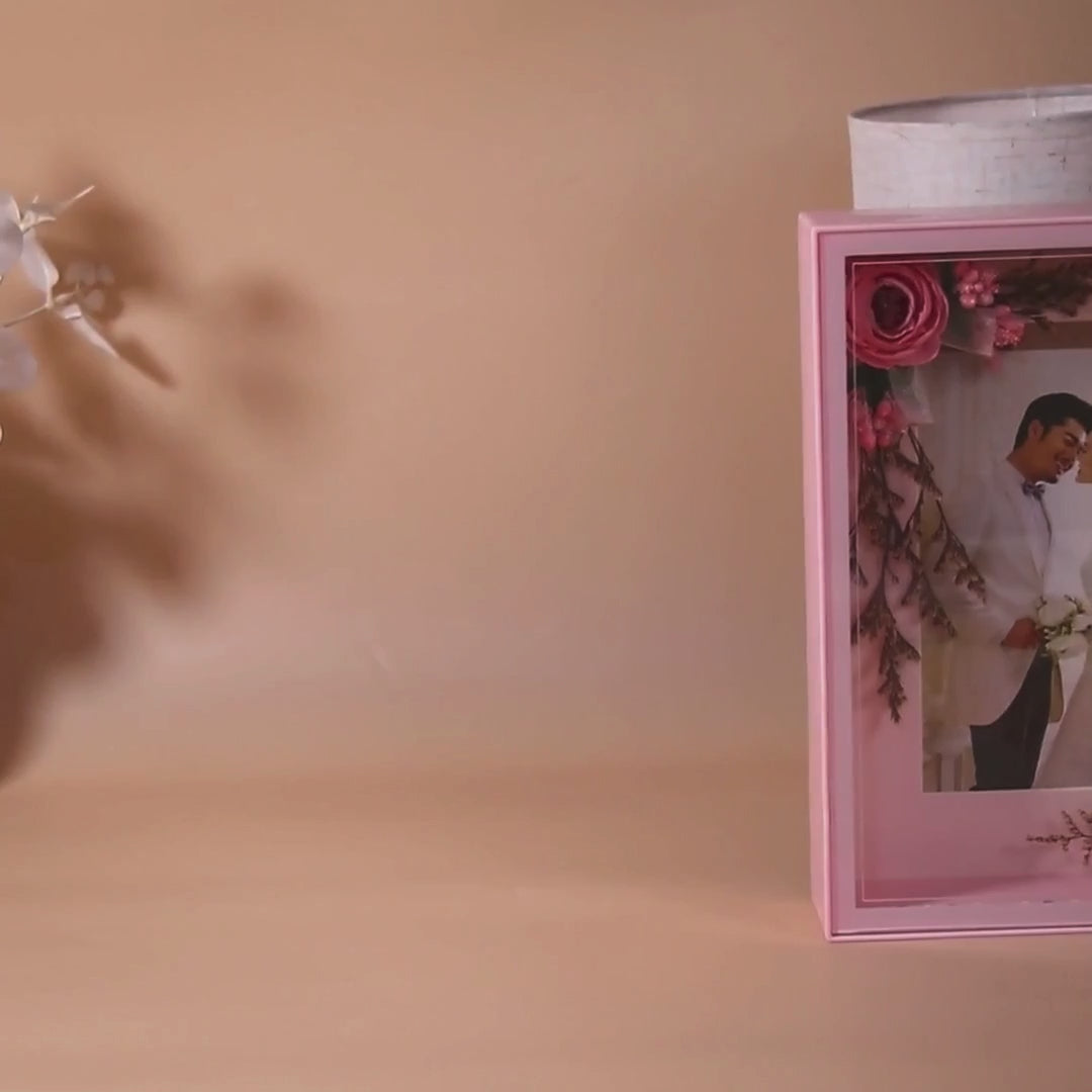 Pink LED Photo Frame with Floral Corners