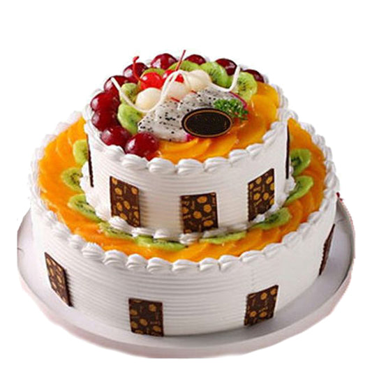 Fresh Fruit Two Tier cake