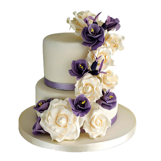 Two Tier Fondant Rose Cake