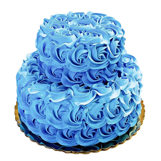 Chocolate Blue Rose Cake Two Tier