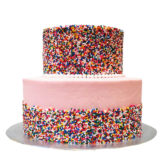 Two Tier Vanila Cake with Sprinkle